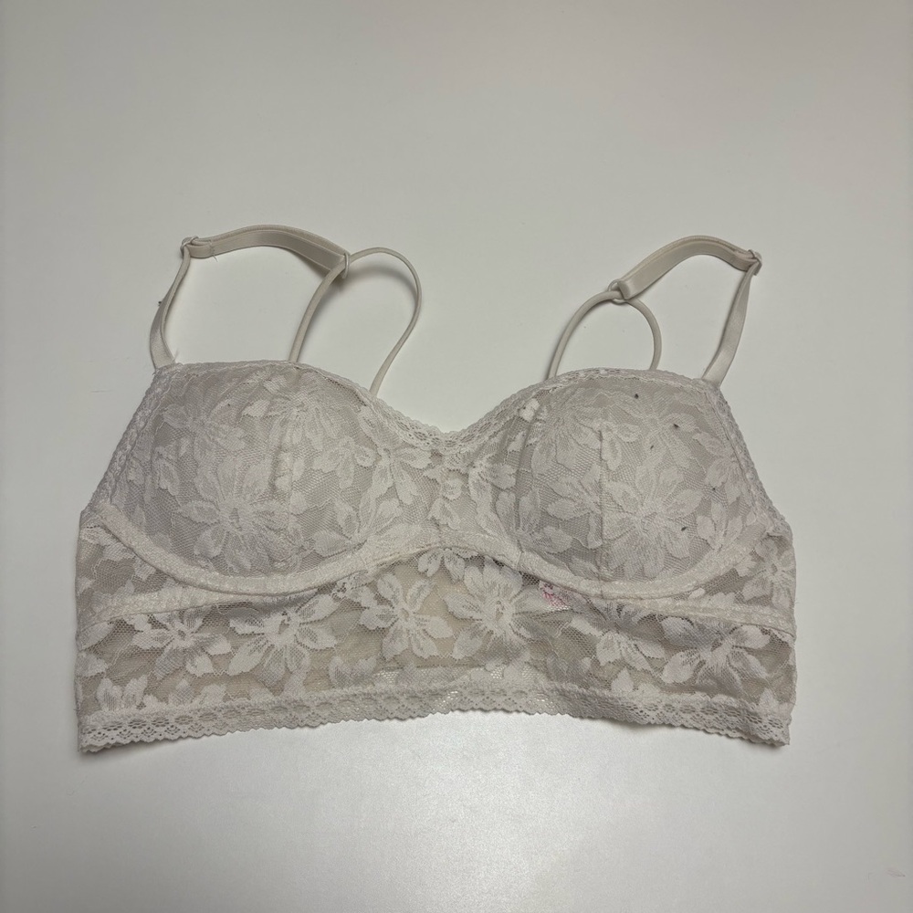Victoria’s Secret PINK Lace Push-Up Bralette, Cream White size XS
